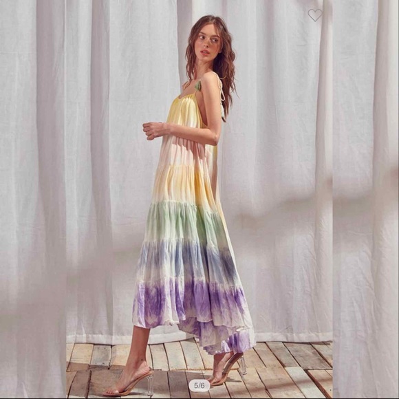 LAST ONE Rainbow Color Block Maxi - Picture 6 of 8